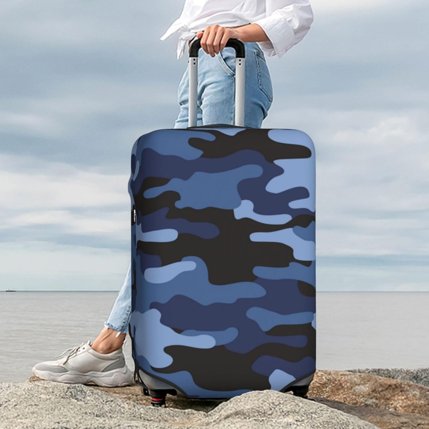 Camouflage Texture Luggage Suitcase Covers Elastic Washable Military Camo Luggage Protector Travel Suitcase Protective Cover For Kid And Adult, M (Fit 22-24 Inch Luggage) - Image 8