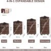 Expandable Foldable Luggage for Men Women Carry-On Suitcase Collapsible Duffle Travel Bag with Spinner Wheels Large Capacity Luggage with Trolley - Image 2