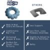 Total Pillow Donut Pillow for Airplane & Travel, Sleeping Neck Pillow, Microbead Comfortable Pillow for Neck, Head, Back, Lumbar & Pelvic Support, Twists to Many Positions - Blue - Image 4