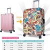 Nsipan Travel Luggage Covers Elastic Suitcase Protector with Stamp Pattern Luggage Covers for Suitcase Protector Suitcase Cover Fit for 18-21 Inch Luggage - Image 2