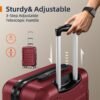 SHOWKOO Luggage Sets Expandable PC+ABS Durable Suitcase Double Wheels TSA Lock 3pcs Red Wine - Image 6