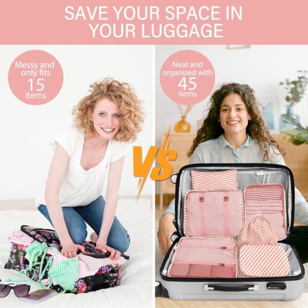 KPX Packing Cubes for Travel, Travel Luggage Packing Organizers, Travel Accessories Large Toiletries Bag for Clothes Shoes Cosmetics Toiletries - Image 5