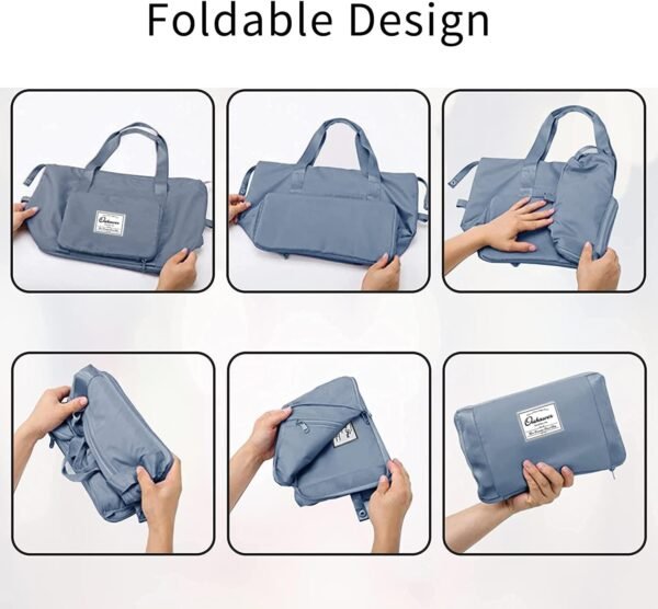 Large Capacity Foldable Travel Bag Expandable Portable Carry on Bag Dry&Wet Separation Sports Duffel Bags - Image 5