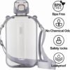 24 oz Flat Water Bottle Travel Flask Portable BPA Free Square Water Bottle Leakproof Large Water Bottles for Bag Travel Sports(Grey) - Image 2