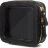 Clear Makeup Bag Small, Mini Cosmetic Bag for Purse Clear Makeup Pouch Purse Organizer with Zipper TSA Approved Travel Toiletry Bag Car Organizer Essentials for Women Men (Mini Black)