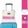 Alloy Buckle Travel Belt for Luggage, Luggage Straps for Suitcases Add a Bag, Adjustable Straps with Alloy Buckle, Hands-Free for Airport, Travel, Boarding Pink