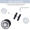 Luggage Wheels Replacement Kit of 8 Pcs Bearing Wheels, Suitcases Replacement Wheel Swivel Caster Wheels Repair Kits, Wheel Covers Axles Screws Washers Wrench for Trolley Bag Travel Box - Image 3