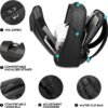 FUTURE AESTHETICS Business Smart Backpack Waterproof for women,men,Fight Approved Durable Backpack suitable as overnight and travel backpack (Black) - Image 3