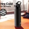 Insulated Stainless Steel Water Bottle with Straw and Carry Loop, Double Wall Cold for 36 Hours, Tritan Leak Proof Lid for Sports, Travel, 24 oz, Black Night - Image 2