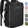 Capolo Travel Backpack for Women Men Waterproof Laptop Backpack Airlines Approved Carry On Backpack Bag Computer Bookbag for Business, Work, Traveling Fits 15.6 Inch Laptop(Black)