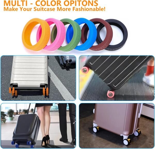 Luggage Wheel Covers for Suitcase,14 Pack Luggage Wheel Protector Covers for most 8-spinner Wheels Carry on Luggage - Image 4