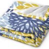 Blue Yellow and Navy Chrysanthemum Flowers Throw Blankets All Season Ultra Soft Warm Daisy Floral Fleece Blanket for Home Bed Sofa Couch Chair Outdoor Travel Camping 40x30 Inch - Image 3