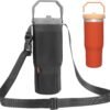 Desing Wish 24oz - 40oz Water Bottle Carrier with Adjustable Shoulder Strap, Crossbody Water Bottle Strap Universal Foldable Water Bottle Sling