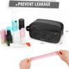 Travel Toiletry Bag for Men, Large Hanging Toiletries Organizer Bags, Cruise Ship Essentials, Water-resistant Shaving Case, PU Leather Makeup Accessories, Cosmetic Dopp Kit, Black - Image 6