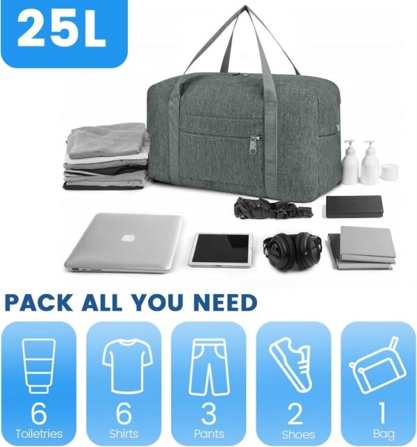 Personal Item Travel Bag, Carry on Tote Bag for Airlines 18x14x8, Weekender Overnight Bags for Men Women Airport Essentials - Image 5