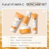 Vitamin C Travel Skincare Set for Teenage Girls, Skin Care Set Travel Kit 4 Pack, Face Routine Set for Women and Girls with Cleanser, Toner, Face Cream, Sunscreen SPF50 - Travel Essentials Gift Set - Image 2