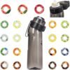 Scented Water Bottle, Water Bottle with Flavor Pods, Water Bottle for School Kids, Black Water Bottle (Black - 1 bottle (20 oz/650 ml) + 3 pods in random flavors)