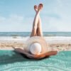 Sunlit 10'x9' Extra Large Boho Sand Proof Beach Blanket, Sand Proof Mat with Corner Pockets and Mesh Bag for Beach Party, Travel, Camping and Outdoor Music Festival, Tiffany Green Mandala - Image 6