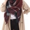 Century Star Womens Winter Scarf Fall Plaid Scarf Knit Oversized Large Triangle Scarf for Women Warm Shawl Wrap - Image 6