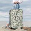 Money Luggage Suitcase Covers Elastic Washable 100 Dollar Bill Cash Present Luggage Protector Travel Suitcase Protective Cover For Kid And Adult, S (Fit 18-21 Inch Luggage) - Image 7
