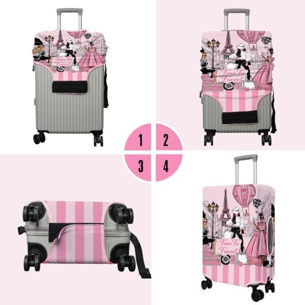 Travel Luggage Cover Suitcase Protector Fits 18-32 Inch Luggage Wheel Covers Patterned Travel Related Items Flower Luggage Protector Elastic Luggage Anti-scratch Suitcase Cover M - Image 4