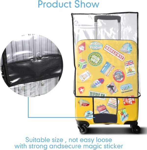 Jexine 4 Pcs Clear PVC Suitcase Cover Protectors 4 Sizes Transparent Travel Luggage Protector Thicken Luggage Cover 18/20/ 24/28 Inches Suitcase Covers for Luggage - Image 4
