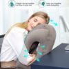 Inflatable Travel Pillow for Airplanes, Trains, Buses, Cars and Office. Stabilizes Posture, Prevents Neck Pain and Provides Relaxing Sleep on The go (Grey). - Image 3