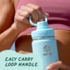 Takeya Actives 24 oz Vacuum Insulated Stainless Steel Water Bottle with Spout Lid, Premium Quality, Onyx - Image 5