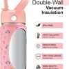 WEREWOLVES 14oz Kids Water Bottle with Straw Lid, Shoulder Strap and Boot - Insulated Stainless Steel, Reusable Leakproof Metal Water Bottles for School Boys Girls - Image 2