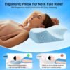 Anvo Cervical Pillow for Neck Pain Relief - Neck Pillows for Pain Relief Sleeping - Memory Foam Pillow for Neck and Shoulder Pain - Ergonomic Pillow for Side Back Stomach Sleeper-Blue Firm Queen - Image 2