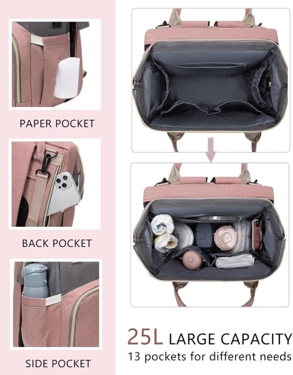 Green Diaper Bag Backpack for Mom: Baby Bags for Boys Girls Toddler Women Men Large Back Pack Diapers Bag Big Travel Pañaleras Modernas Para Bebe Niña Unisex Newborn Essential Baby Registry - Image 3