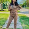 PRETTYGARDEN Women's 2024 Fall Two Piece Outfit Long Sleeve Crewneck Pullover Tops and Long Pants Tracksuit - Image 2