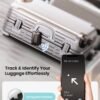 2-in-1 AirTag Luggage Tag Holder - Sleek & Shatterproof Luggage Tag Compatible with Apple AirTag, Anti-Lost AirTag Case with Name Tag & Stainless Steel Loop | for Suitcases Backpack for Travel (Black) - Image 3