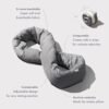 Huzi Infinity Pillow - Travel Neck Pillow - Versatile Soft 360 Support Scarf - Machine Washable - Home Travel Flight Road Trips (Grey) - Image 3
