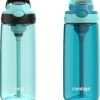Contigo Aubrey Leak-Proof Spill-Proof Water Bottle, 20oz. 2 Pack, Jade/Licorice & Juniper/Jade