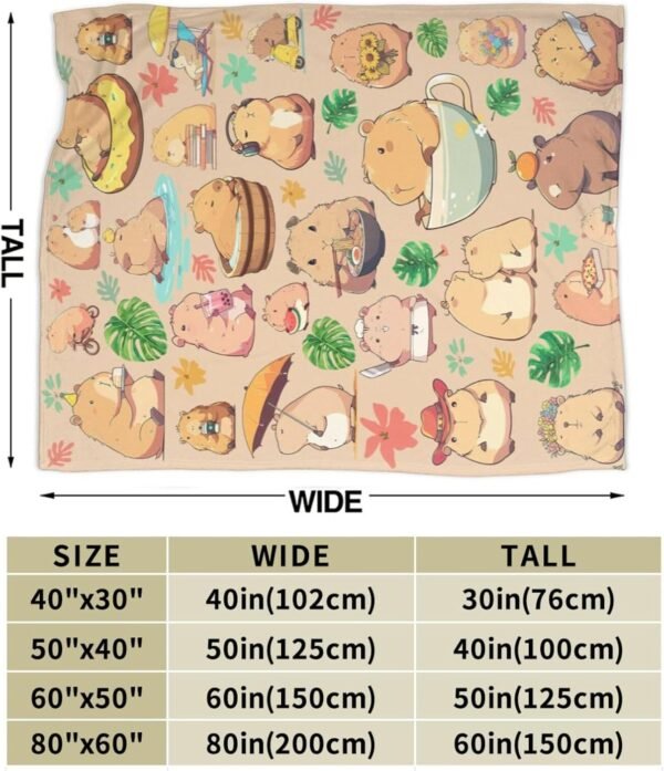 Capybara Gifts Blanket Bed Throw Blanket Soft Lightweight Cozy Warm Blankets for Kids Teens Men Women - Image 3