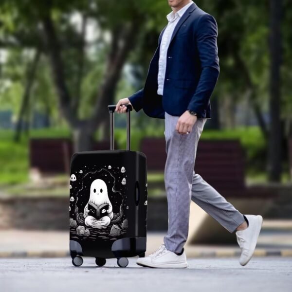 TODIYADDU Black Cute Ghost Elastic Luggage Protective Covers for 18-21 inch Trolley Suitcase Protect Dust Bag Case Child Cartoon Travel Accessories Anti-Scratch Luggage Outerwear Halloween Gifts, S - Image 3
