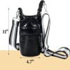 HOMBYS Water Bottle Holder with Adjustable Strap, Crossbody Puffer Water Bottle Bag, Wide Strap Quilted Water Bottle Carrier Bag, Black - Image 2