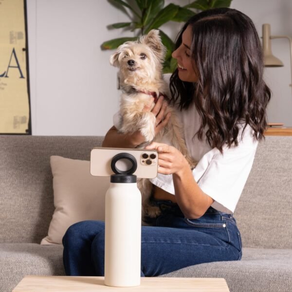 Ringo Insulated Water Bottle - Compatible MagSafe Water Bottle With Phone Holder - Stainless Steel Water Bottle With Magnetic Phone Tripod Mount - Hot 12H, Cold 24H, 360° Rotate - Black 32oz - Image 8