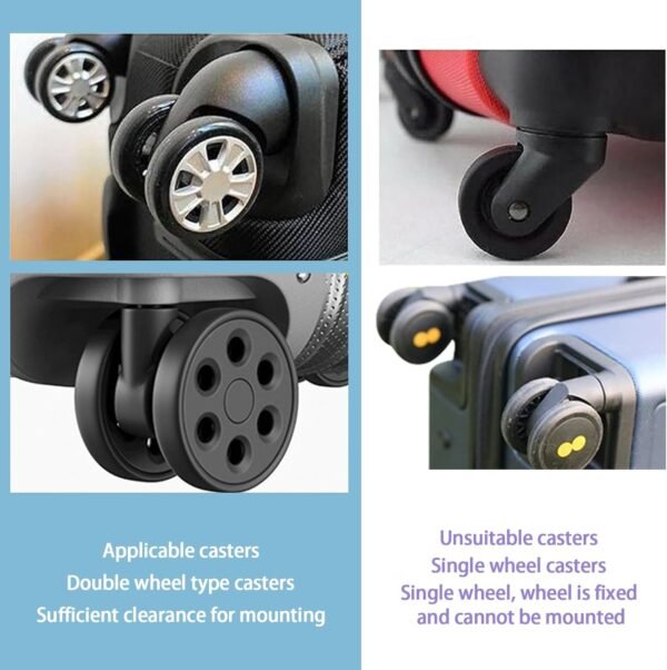 Luggage Wheel Covers, 8 Pack Luggage Wheel Protector Covers, Silicone Suitcase Wheel Covers, for Most 8-Spinner Wheels Carry on Luggage, Anti Wear and Shock Absorption (Orange) - Image 3