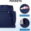 BAGSMART Foldable Travel Duffle Bag, 30.6L Large Carry On Tote Bag Gym Sports Bag for Women, Weekender Overnight Bag for Travel Essentials & Daily Necessities(Navy Blue) - Image 5