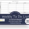 Weekly To Do List Notepad, 60 Page Task Planning Pad w/Daily Checklist, Priority Todo Checkbox & Notes. Desk Notebook to Organize Office 11 X 8.5 - Image 2