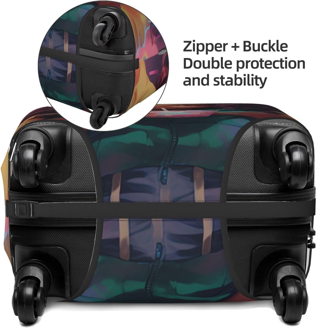Travel Luggage Cover Suitcase Protector African American Woman Elastic Protective Washable Luggage Cover Anti-Scratch Suitcase Cover For 18-32 Inch -M - Image 4