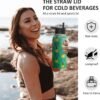 32oz Pickleball Water Bottle Insulated Vacuum Stainless Steel Tumbler Travel Mugs With Straw for Gym Camping Hiking, Green Yellow - Image 5