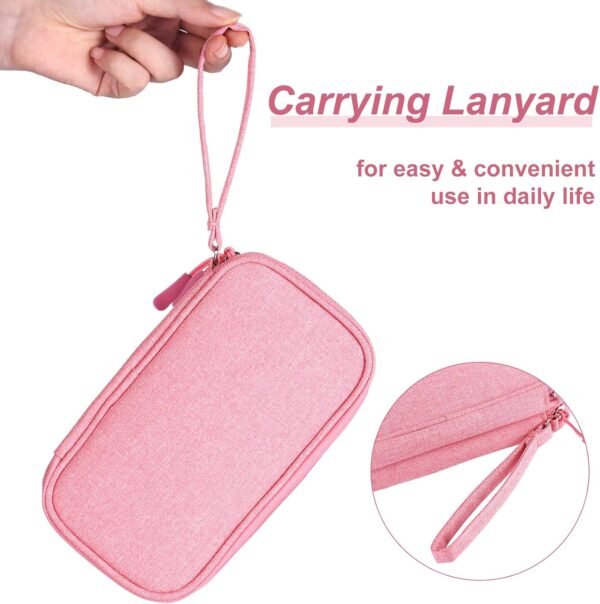 Travel Essentials for Women, Cord Organizer Storage Case Bag for Airplane Accessories & Tech Electronics (Small, Pink) - Image 5