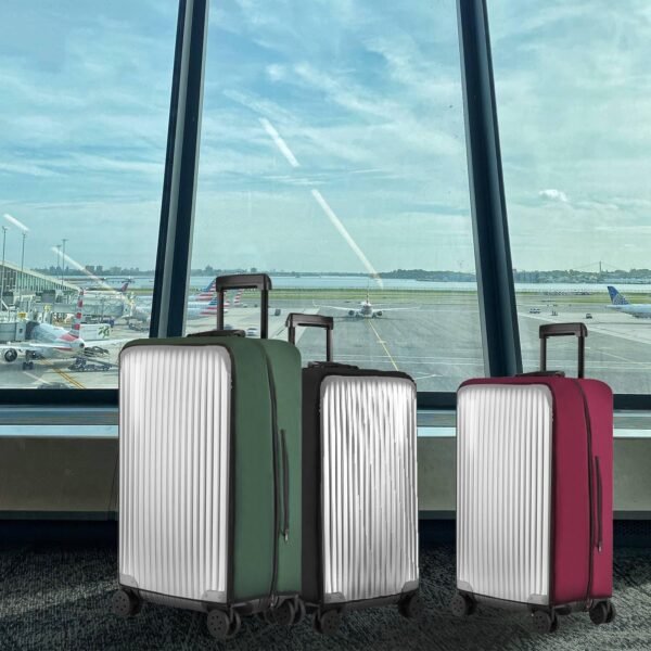 No Disassembly Suitcase Covers for Luggage - 30 Inch Clear Luggage Cover Protector, Black PVC Luggage Protector Suitcase Cover - Image 9