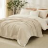 EMME Cotton Throw Blanket Large 50"x70" 100% Muslin for Couch Breathable Gauze All Season Soft and Lightweight Pre-Washed (Light Tan) - Image 7