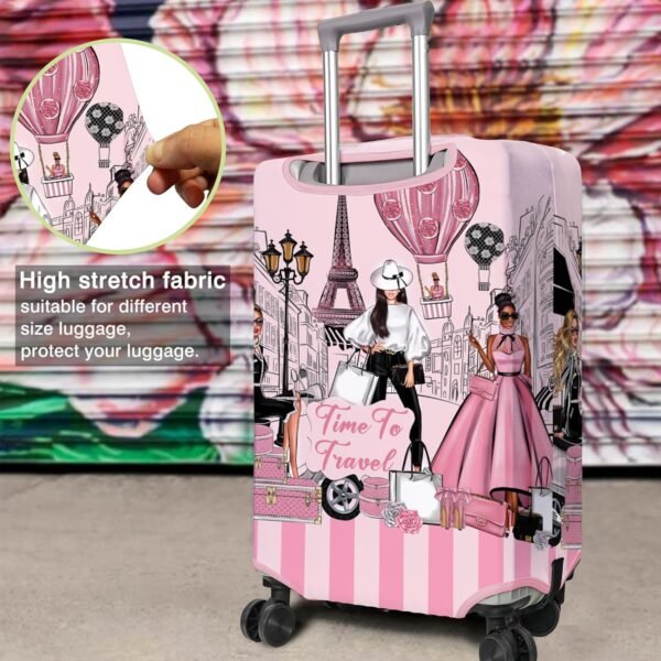 Travel Luggage Cover Suitcase Protector Fits 18-32 Inch Luggage Wheel Covers Patterned Travel Related Items Flower Luggage Protector Elastic Luggage Anti-scratch Suitcase Cover M - Image 3