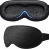 Gritin 100% Blackout Sleep Eye Mask for Women Men, Zero Eye Pressure Sleeping Mask - Ergonomic Design 3D Cutout Eye Movement and Eyelash Friendly Night Blindfold, Ultra Soft & Comfortable for Sleeping