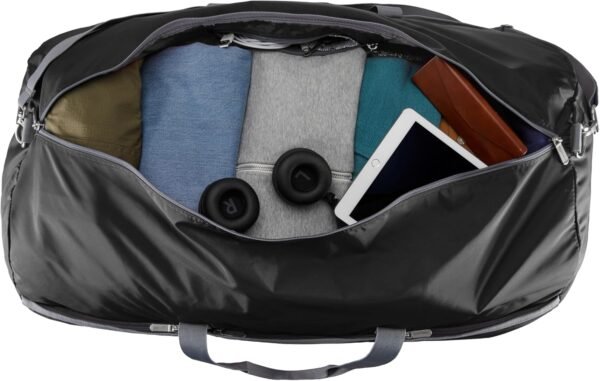 Amazon Basics 100L Nylon Duffel Bag with Multiple Zippered Pockets, Lightweight yet Durable, 50-Pound Weight Capacity, Black, 32.5 x 17 x 11.5 Inches - Image 4